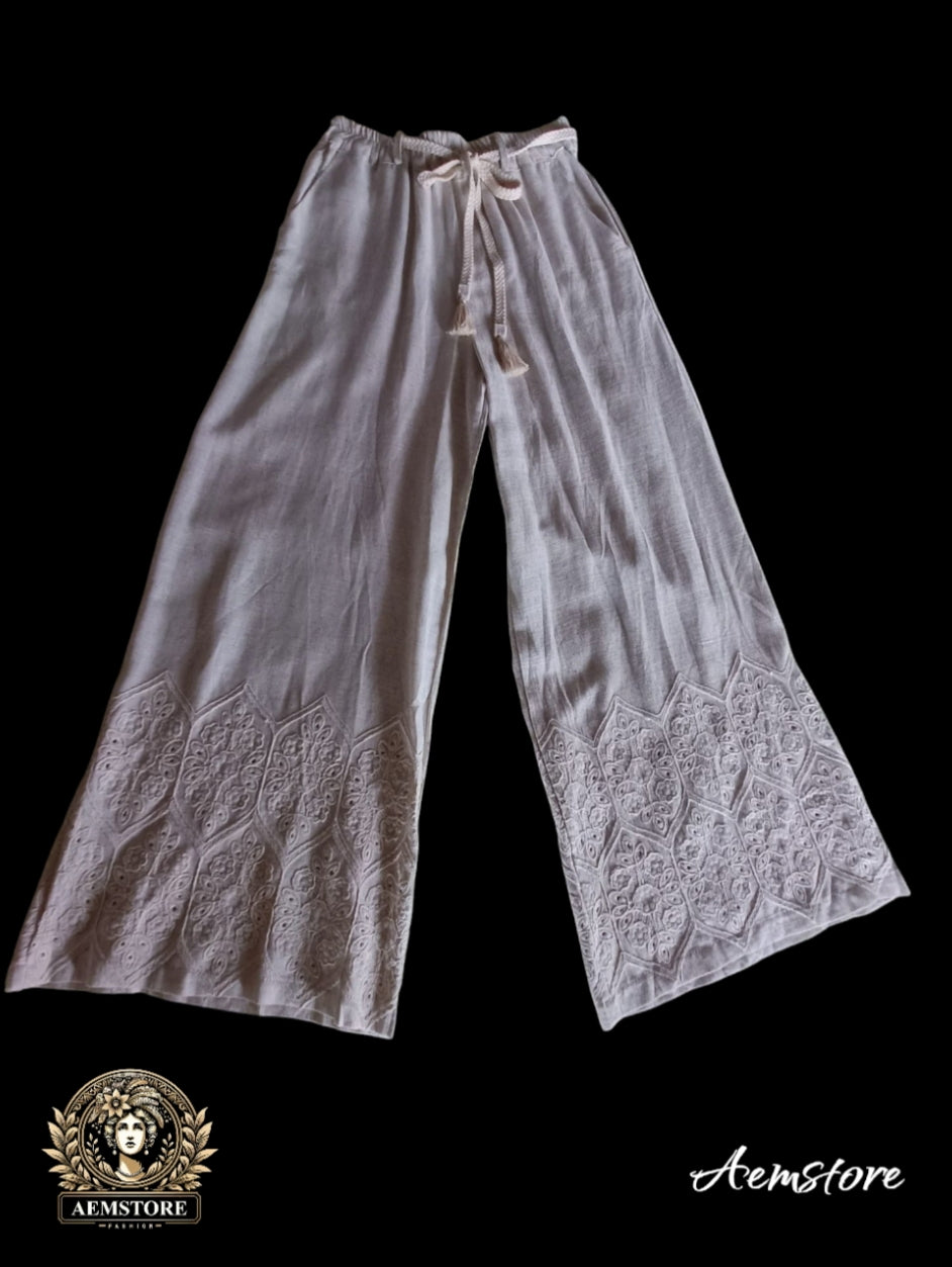 Pantalone lungo beige