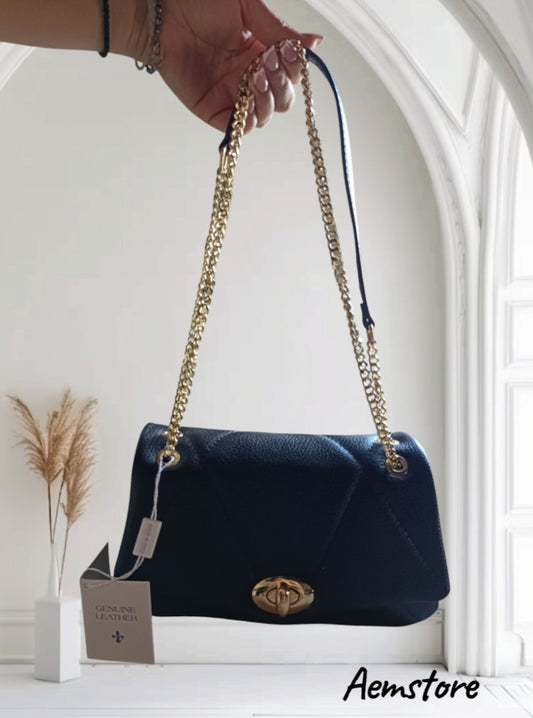 Borsa di vera pelle nera