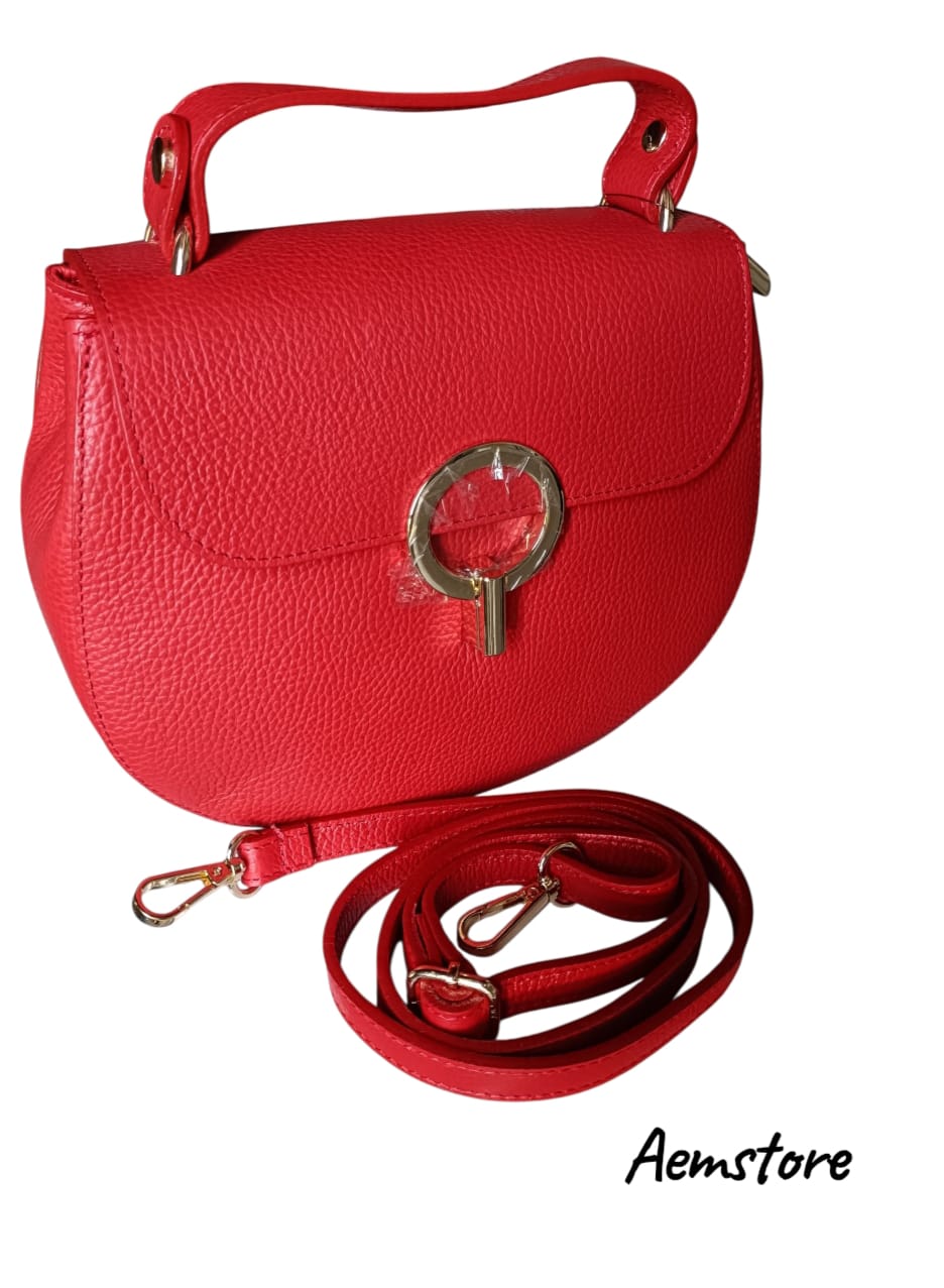 Borsa di vera pelle colore rosso