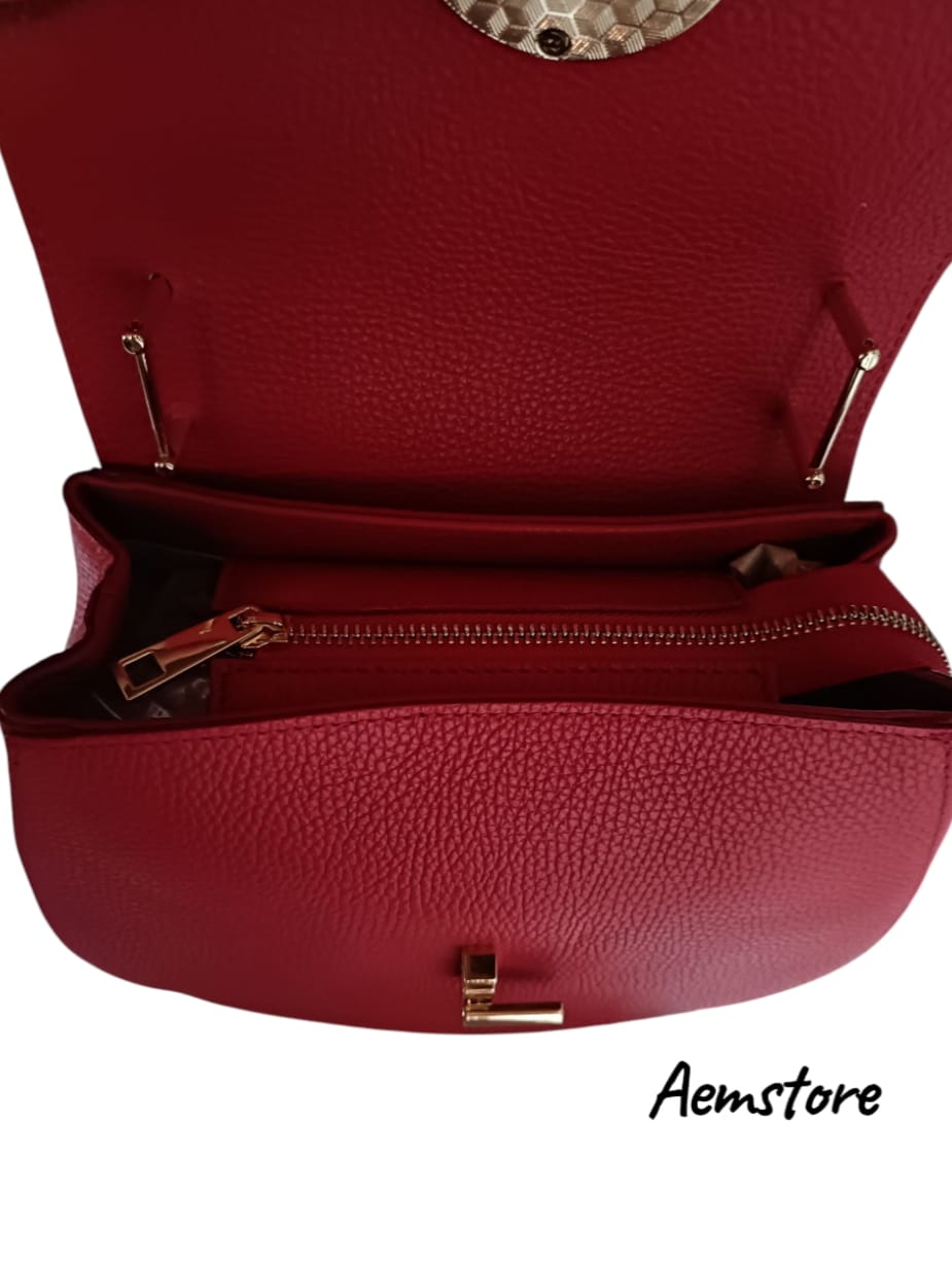 Borsa di vera pelle colore rosso