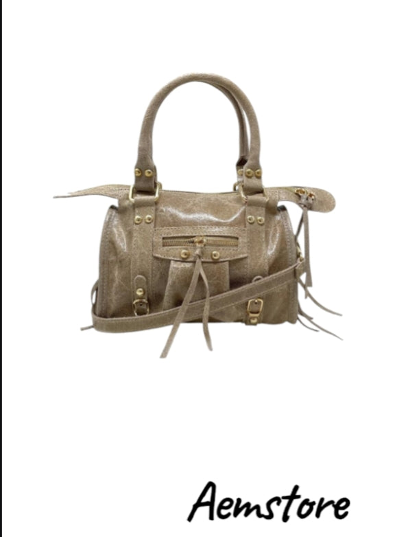 Borsa di vera pelle colore cipria
