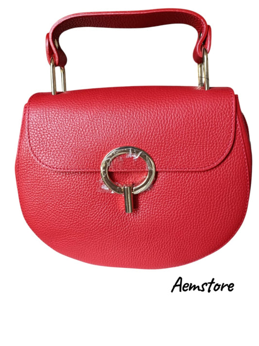 Borsa di vera pelle colore rosso
